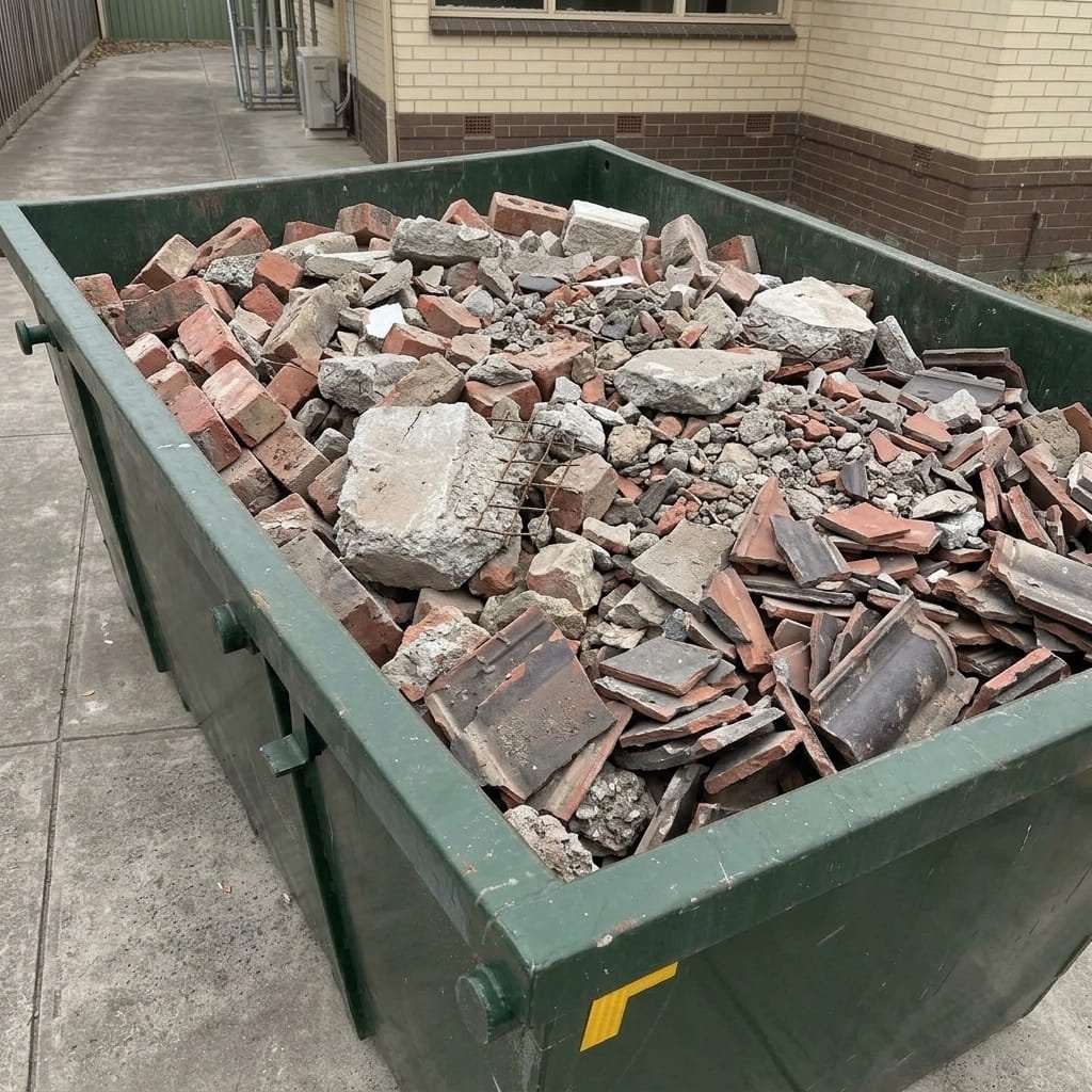 Skip bin during structural and heavy waste stage