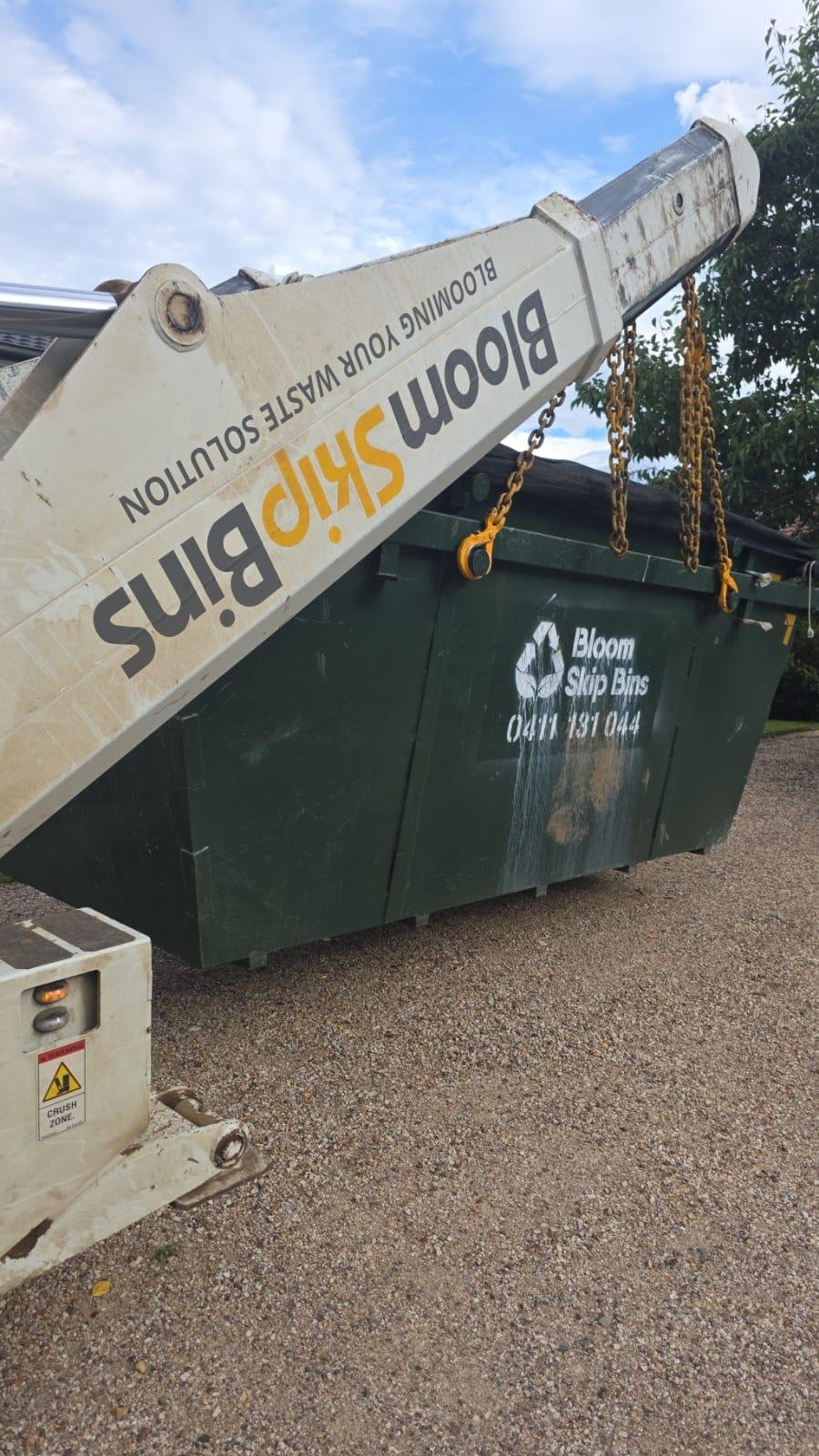 Skip bin loaded with renovation waste in Melbourne